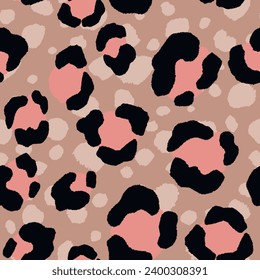Abstract modern leopard seamless pattern. Animals trendy background. Color decorative vector stock illustration for print, card, postcard, fabric, textile. Modern ornament of stylized skin.