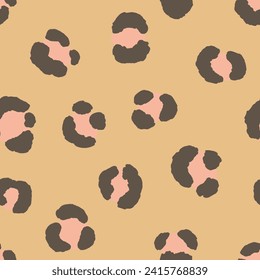 Resumen del patrón de leopardo moderno. Los animales están de moda. Ilustración decorativa del material vectorial de color para impresión, tarjeta postal, tela, textil. Ornamento moderno de piel estilizada.