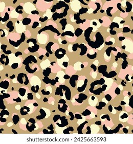 Abstract modern leopard seamless pattern. Animals trendy background. Color decorative vector stock illustration for print, card, postcard, fabric, textile. Modern ornament of stylized skin.