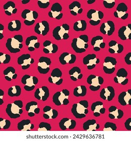 Abstract modern leopard seamless pattern. Animals trendy background. Color decorative vector stock illustration for print, card, postcard, fabric, textile. Modern ornament of stylized skin.