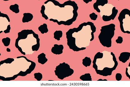 Abstract modern leopard seamless pattern. Animals trendy background. Color decorative vector stock illustration for print, card, postcard, fabric, textile. Modern ornament of stylized skin.