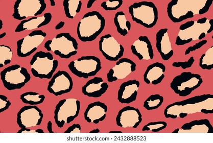 Abstract modern leopard seamless pattern. Animals trendy background. Color decorative vector stock illustration for print, card, postcard, fabric, textile. Modern ornament of stylized skin.
