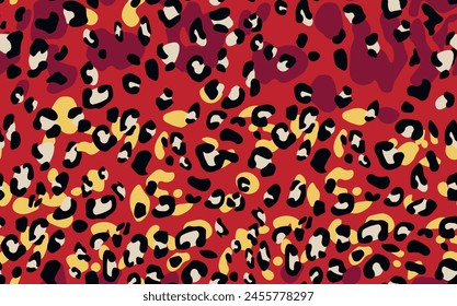 Abstract modern leopard seamless pattern. Animals trendy background. Color decorative vector stock illustration for print, card, postcard, fabric, textile. Modern ornament of stylized skin.