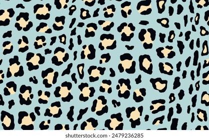 Abstractas patrón moderno sin fisuras de leopardo. Fondo de moda de los animales. Ilustración de stock de Vector decorativo de color para impresión, tarjeta, postal, tela, textil. Adorno moderno de piel estilizada.