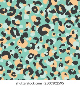 Abstract modern leopard seamless pattern. Animals trendy background. Color decorative vector stock illustration for print, card, postcard, fabric, textile. Modern ornament of stylized skin.