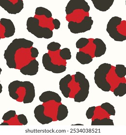 Abstract modern leopard seamless pattern. Animals trendy background. Color decorative vector stock illustration for print, card, postcard, fabric, textile. Modern ornament of stylized skin.