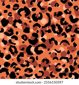 Abstract modern leopard seamless pattern. Animals trendy background. Color decorative vector stock illustration for print, card, postcard, fabric, textile. Modern ornament of stylized skin.