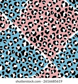 Abstract modern leopard seamless pattern. Animals trendy background. Color decorative vector stock illustration for print, card, postcard, fabric, textile. Modern ornament of stylized skin.