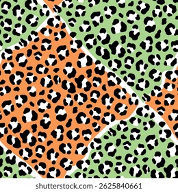 Abstract modern leopard seamless pattern. Animals trendy background. Color decorative vector stock illustration for print, card, postcard, fabric, textile. Modern ornament of stylized skin.