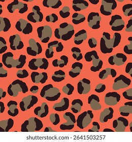 Abstract modern leopard seamless pattern. Animals trendy background. Color decorative vector stock illustration for print, card, postcard, fabric, textile. Modern ornament of stylized skin.