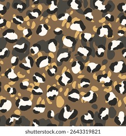 Abstract modern leopard seamless pattern. Animals trendy background. Color decorative vector stock illustration for print, card, postcard, fabric, textile. Modern ornament of stylized skin.