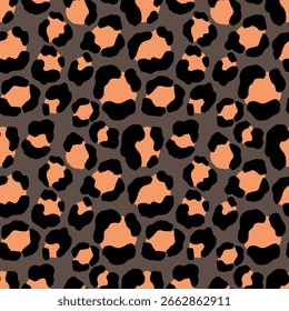 Abstrato moderno leopardo padrão sem costura. Animais moda fundo da moda. Ilustração vetorial decorativa a cores para impressão, tecido, têxtil. Ornamento moderno de pele estilizada.