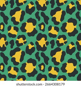 Abstract modern leopard seamless pattern. Animals fashion trendy background. Color decorative vector illustration for print, fabric, textile. Modern ornament of stylized skin.
