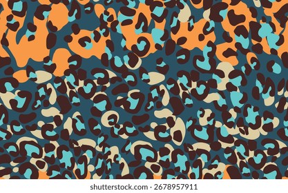 Abstract modern leopard seamless pattern. Animals fashion trendy background. Color decorative vector illustration for print, fabric, textile. Modern ornament of stylized skin.