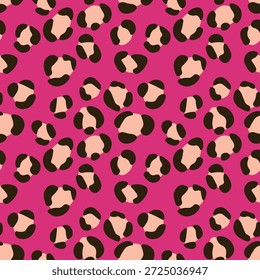 Abstractas patrón sin costuras de leopardo moderno. Animales de moda de fondo de moda. Ilustración vectorial decorativa de color para impresión, tela, textil. Adorno moderno de piel estilizada.