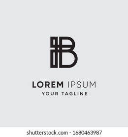 abstract modern letter B monogram logo template