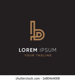 plantilla de logotipo de monograma B con letra abstracta moderna