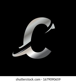 Abstract, modern letter C decorative font with gradient. Cute A Decorative monogram alphabet