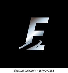 Letra abstracta y moderna fuente decorativa E con gradiente. Alfabeto monogramo decorativo