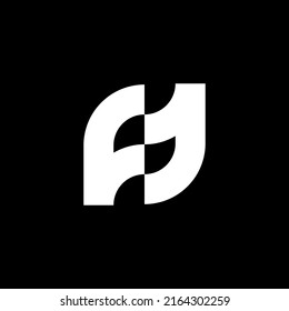 Abstract modern letter F F logo design template