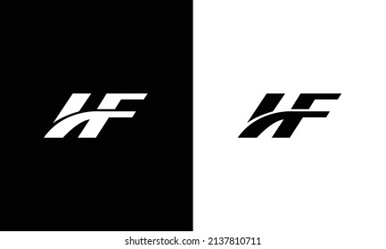 Abstract modern letter HF logo design