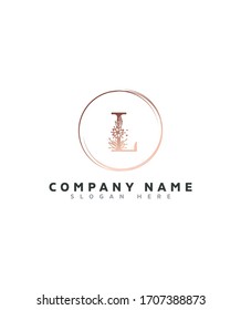 Abstract modern letter L initials with flower logo template, vector logo for business and company identity 