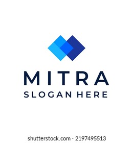 abstract modern letter M logo