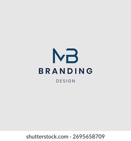 Letra moderna Abstractas MB y Plantilla de logotipo BM