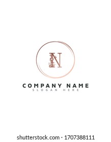 Abstract modern letter N initials with flower logo template, vector logo for business and company identity 