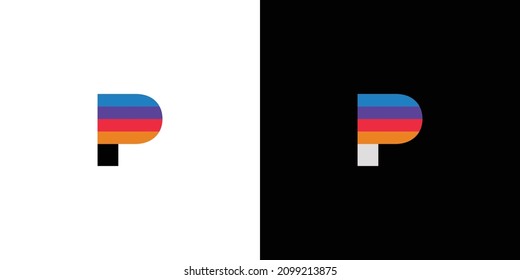 Letra abstracta y moderna Diseño del logotipo de pintura inicial de la letra P 4