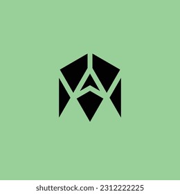 abstract modern letter A paper plane arrow logo