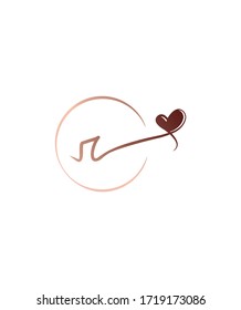 Abstract modern letter R with heart logo template, Vector graphics for business and company identity 