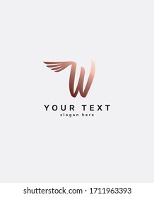 Letra abstracta moderna W con plantilla de logotipo de forma de pájaro burlón, logotipo vectorial para identidad empresarial y de empresa 