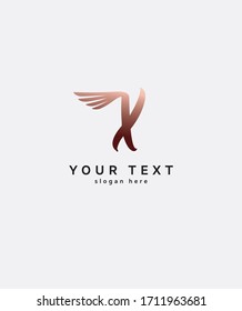 Abstract modern letter X with mocking bird shape logo template, vector logo for business and company identity 