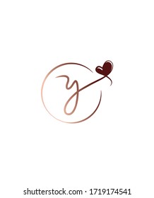 Abstract modern letter Y with heart logo template, Vector graphics for business and company identity 