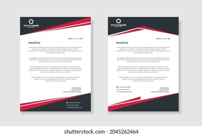 Abstract modern letterhead design template isolated on white backgroud