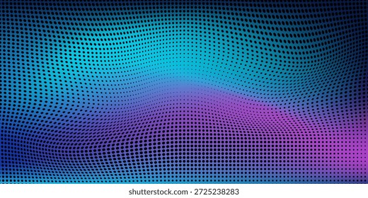 Abstractas de punto de luz moderno Concepto de puntos de tecnología digital de alta tecnología. Computadora de alta tecnología con fondo de gradaciones púrpura y azul