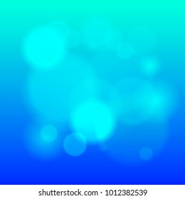Abstract modern lights background defocused and gradient texture. Blue color blurred backdrop. Vivid design element. Flare and bokeh effects. Vector illustration. EPS 10