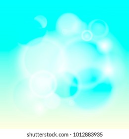 Abstract modern lights background defocused and gradient texture. Blue sky color blurred backdrop. Vivid design element. Flare and bokeh effects. Vector illustration. EPS 10