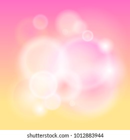 Abstract modern lights background defocused and gradient texture. Warm color blurred backdrop. Vivid design element. Flare and bokeh effects. Vector illustration. EPS 10
