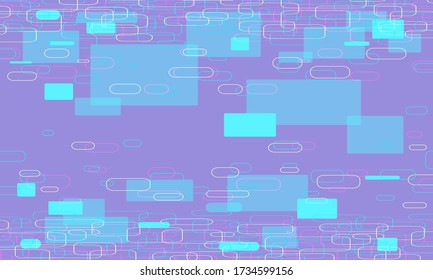 abstract modern lilac background with rounded rectangles. Pop art retro vector illustration kitsch vintage 50s 60s style