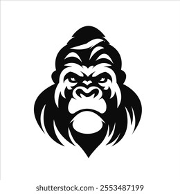 Abstract and Modern Line Art of a Gorilla Head vector