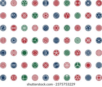 Resumen del icono de línea moderna. Etiqueta creativa vectorial y conjunto de signos. 