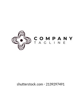 abstract modern line mark tech logo simple flat 