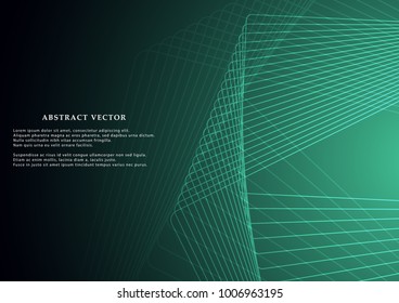 Abstract Modern Line, Wave Designed On Bright Background With Sample Text Area.Vector graphic illustration template for use in the projects business, science, education and technology.