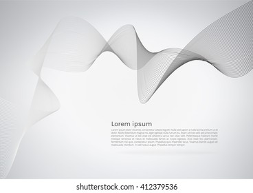 Abstract modern line , wave designed on gray background with sample text and space. 