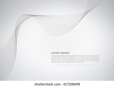 Abstract modern line or wave designed on gray background with sample text space.