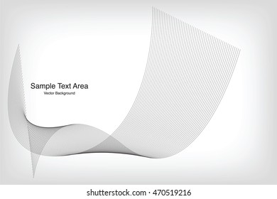 Abstract Modern Line, Wave Designed On Gray Background With Sample Text Area