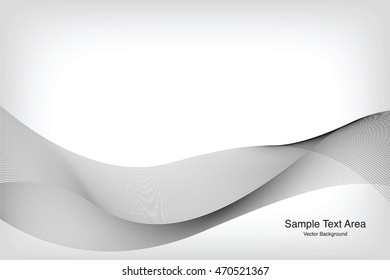Abstract Modern Line, Wave Designed On Gray Background With Sample Text Area