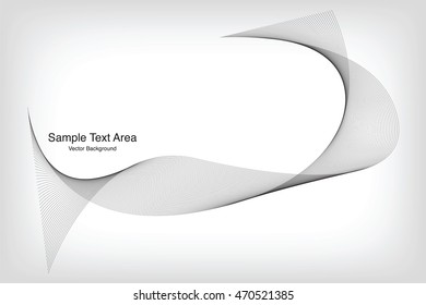 Abstract Modern Line, Wave Designed On Gray Background With Sample Text Area